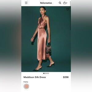 Reformation Praline Silk Midi Dress